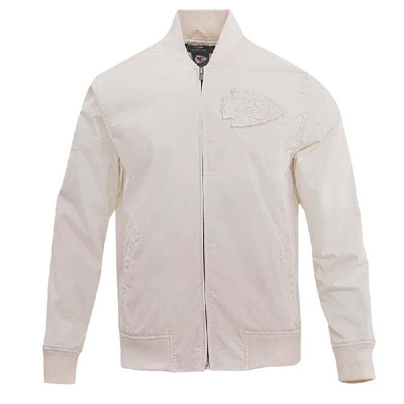 Casual Button-ups NFL KANSAS CITY CHIEFS NEUTRAL MEN'S TWILL JACKET (EGGSHELL)