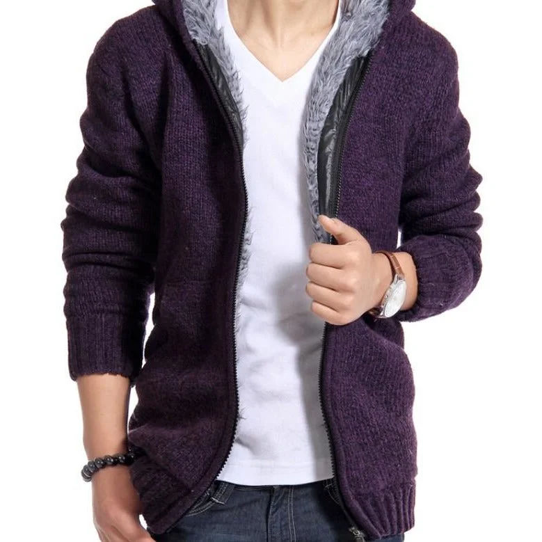 Casual Footwear Mens Fur Lining zipper Hoodie