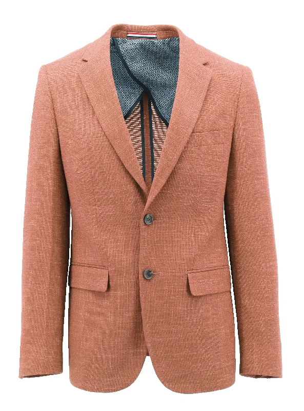 Casual Trousers Boston Linen Wool Jacket Orange