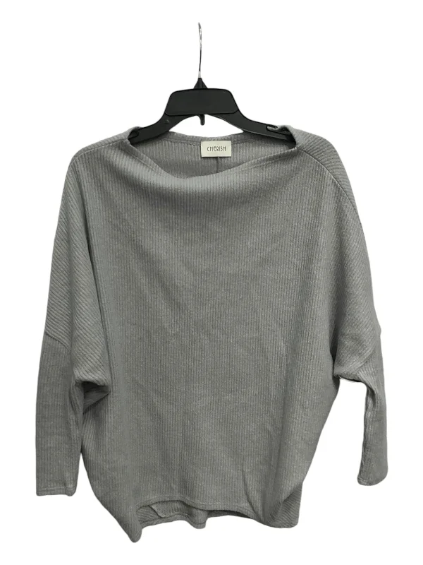 Elegant Outfits Top 3/4 Sleeve Basic By Cherish In Grey, Size: S