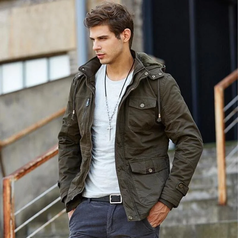 Comfortable Fits Snow Army Thick Velvet Military Jacket