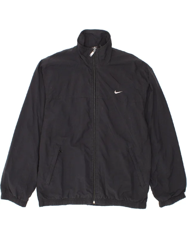 Designer Casuals NIKE Mens Bomber Jacket UK 36/38 Small Black Nylon