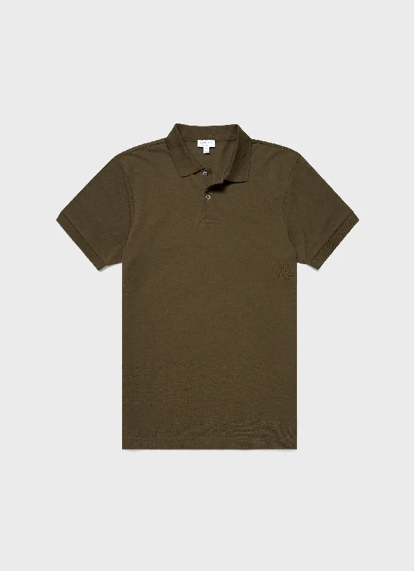 Active Wear Men's Piqué Polo Shirt in Dark Moss