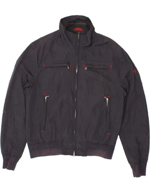 Office Outfits CONTE OF FLORENCE Mens Bomber Jacket UK 38 Medium Navy Blue Polyester