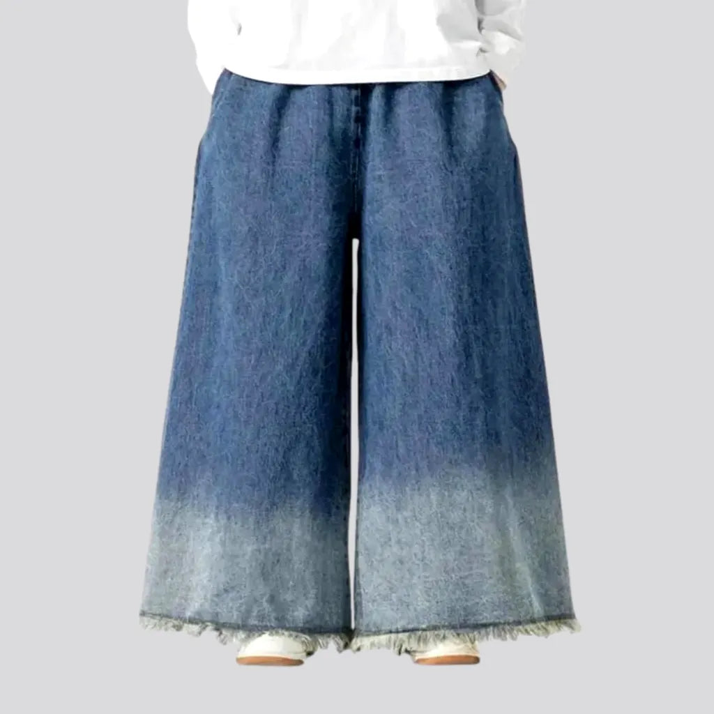 Comfort Jackets Light wide fit frayed men's jeans