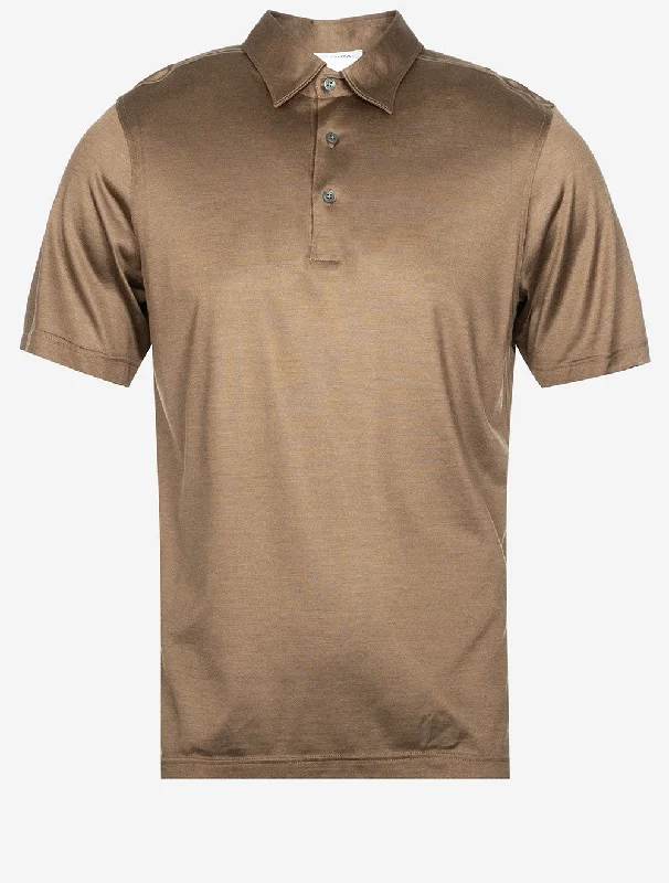 Layered Outfits Silk Polo Brown