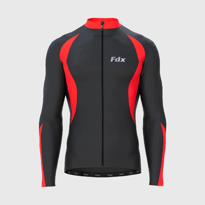 Athletic Tops Fdx Viper Men's & Boy's Red Thermal Roubaix Long Sleeve Cycling Jersey Athletic Tops Fdx Viper Men's & Boy's Red Thermal Roubaix Long Sleeve Cycling Jersey