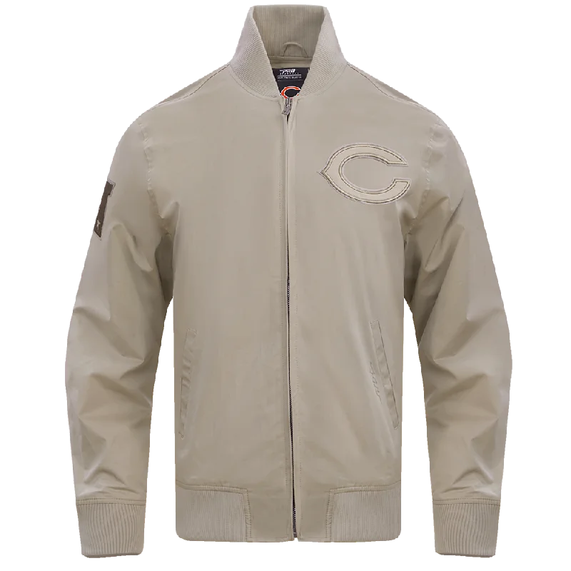 Fashionable Wear NFL CHICAGO BEARS NEUTRAL TWILL JACKET (TAUPE)