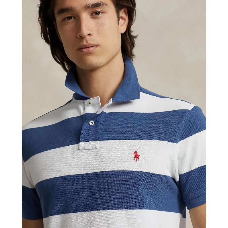 Streetwear Clothing Polo Ralph Lauren - Mesh Polo - Stripe - Old Royal Blue & White