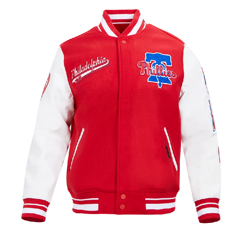 Athletic Gear MLB PHILADELPHIA PHILLIES SCRIPT TAIL MEN'S RIB WOOL VARSITY (RED/WHITE) Athletic Gear MLB PHILADELPHIA PHILLIES SCRIPT TAIL MEN'S RIB WOOL VARSITY (RED/WHITE)