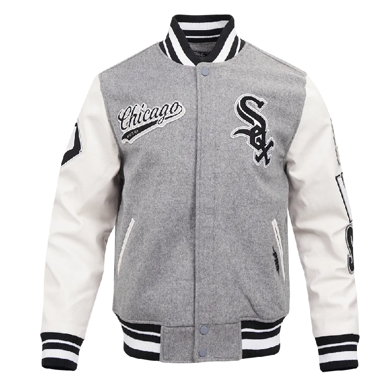 Modern Basics MLB CHICAGO WHITE SOX SCRIPT TAIL MEN'S RIB WOOL VARSITY (HEATHER GREY/WHITE/BLACK)