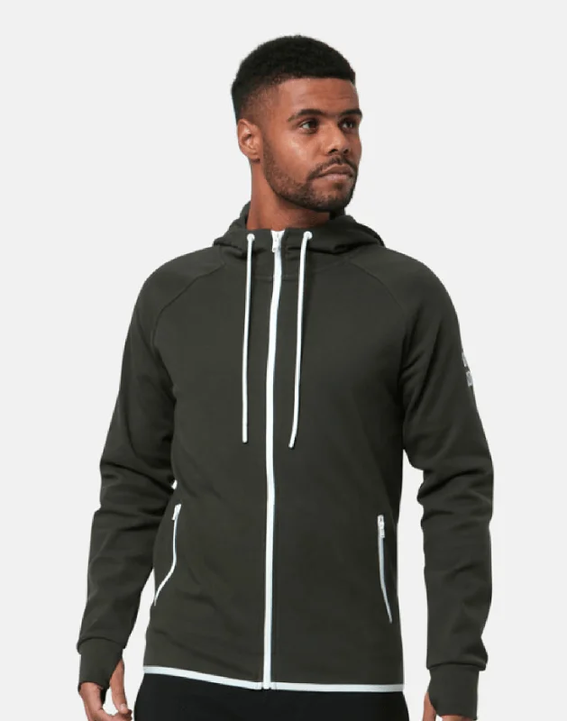 Casual Button-ups Chill Zip Hoodie in Khaki
