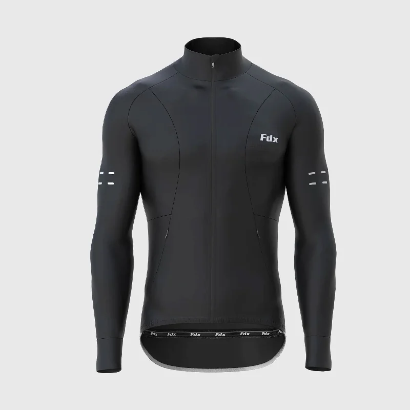 Cool Bottoms Fdx Arch Men's & Boy's Black Thermal Roubaix Long Sleeve Cycling Jersey