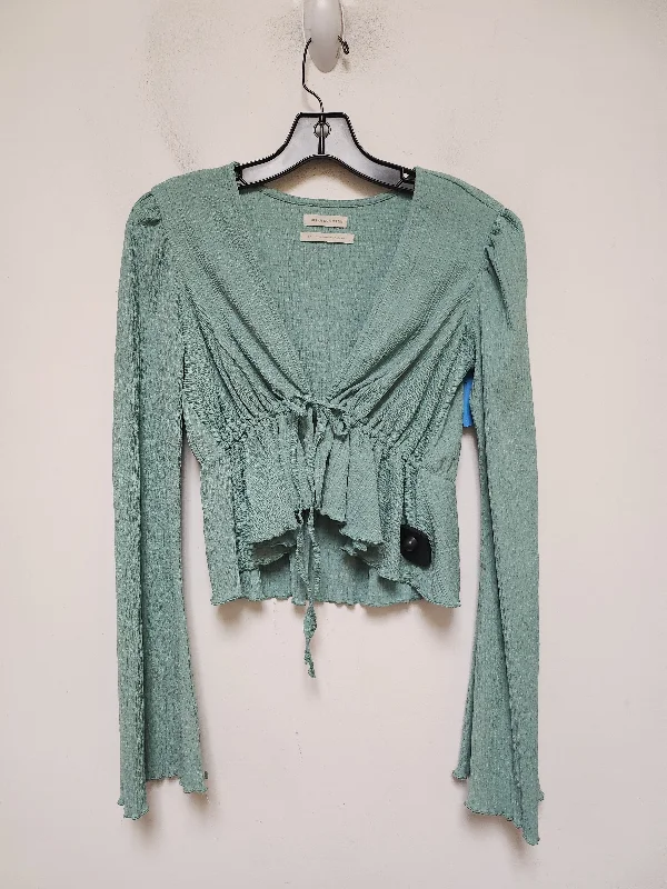 Casual Trousers Top Long Sleeve By Urban Outfitters In Green, Size: S