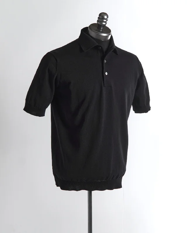 Summer Trends Standup Collar Crêpe Cotton Polo Shirt