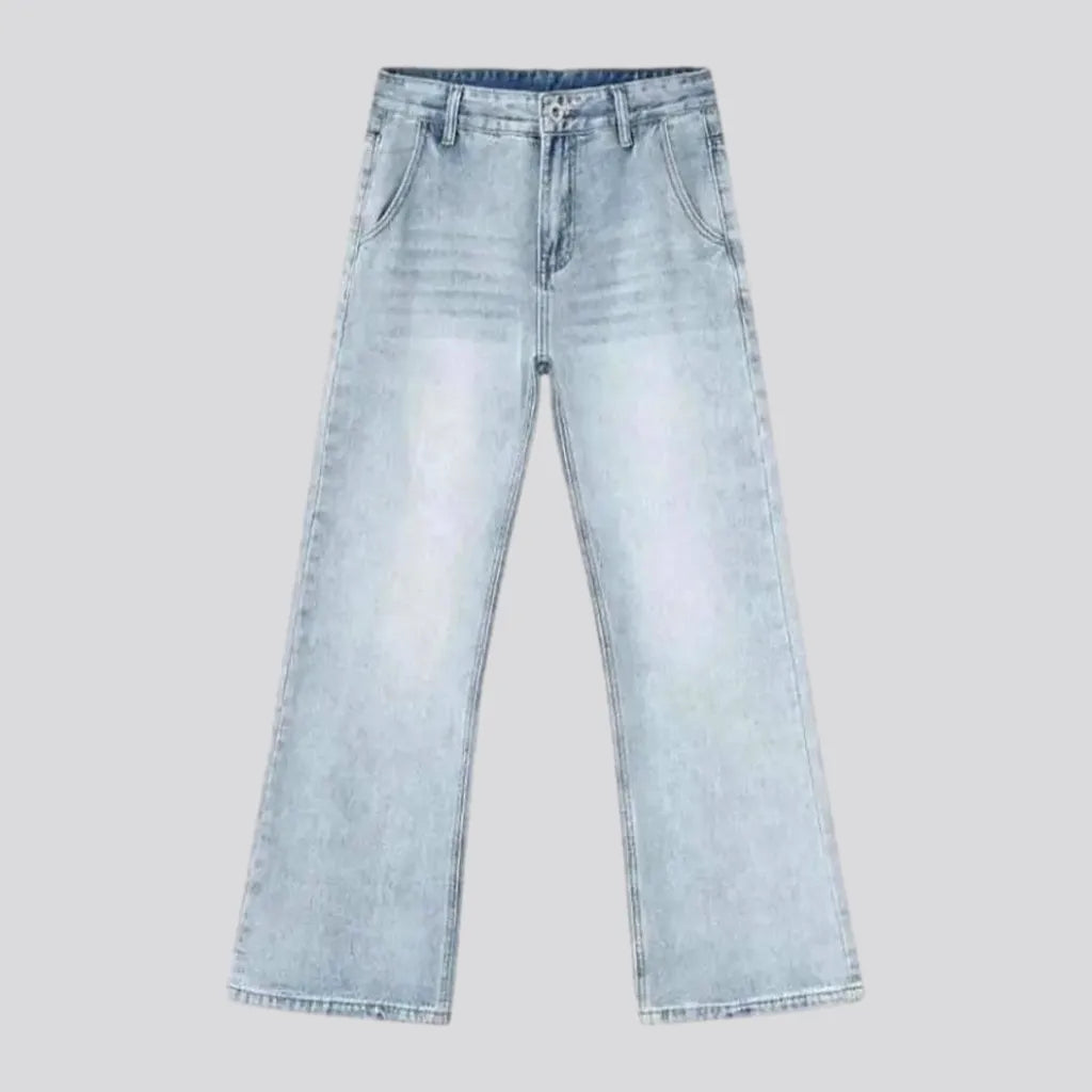 Streetwear Clothing Light wash vintage men's jeans