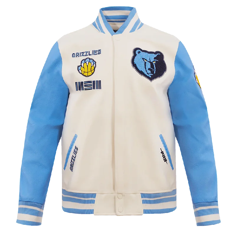 Outdoor Gear NBA MEMPHIS GRIZZLIES RETRO CLASSIC MEN'S RIB WOOL VARSITY JACKET (EGGSHELL/UNIVERSAL BLUE) Outdoor Gear NBA MEMPHIS GRIZZLIES RETRO CLASSIC MEN'S RIB WOOL VARSITY JACKET (EGGSHELL/UNIVERSAL BLUE)