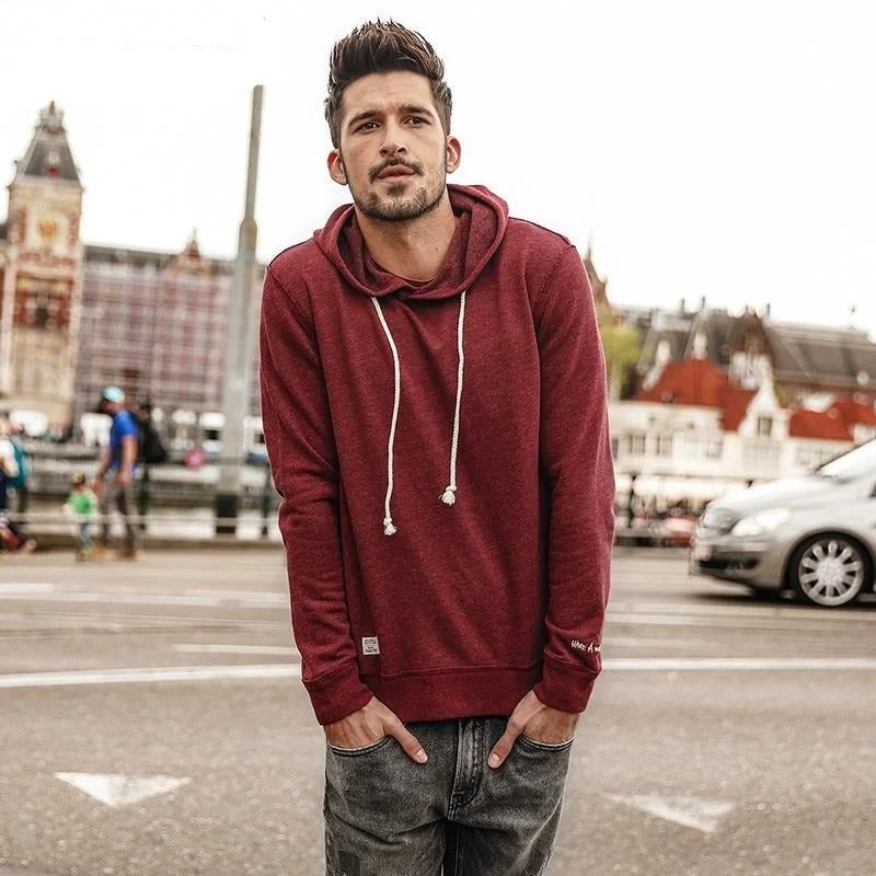 Layered Clothing SIMWOOD 2017 Solid Colour Slim-Fit Hoodie