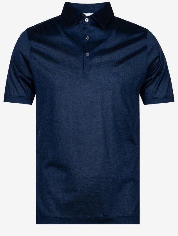 Comfort Jackets Silk Polo Navy