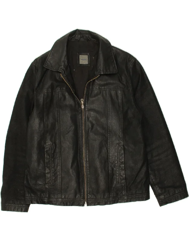 All-Season Wear MONTEGO Mens Leather Jacket UK 42 XL Black Leather