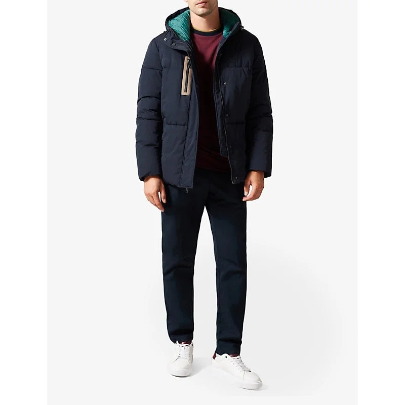 Bold Colors Ted Baker Men's Kinmot Navy Blue Puffer Jacket
