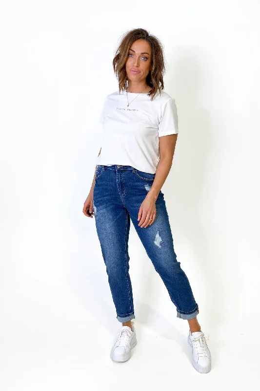 Classic Fits Shine On Label Kaiko Slim Leg Turn Up Cuff Jean Indigo