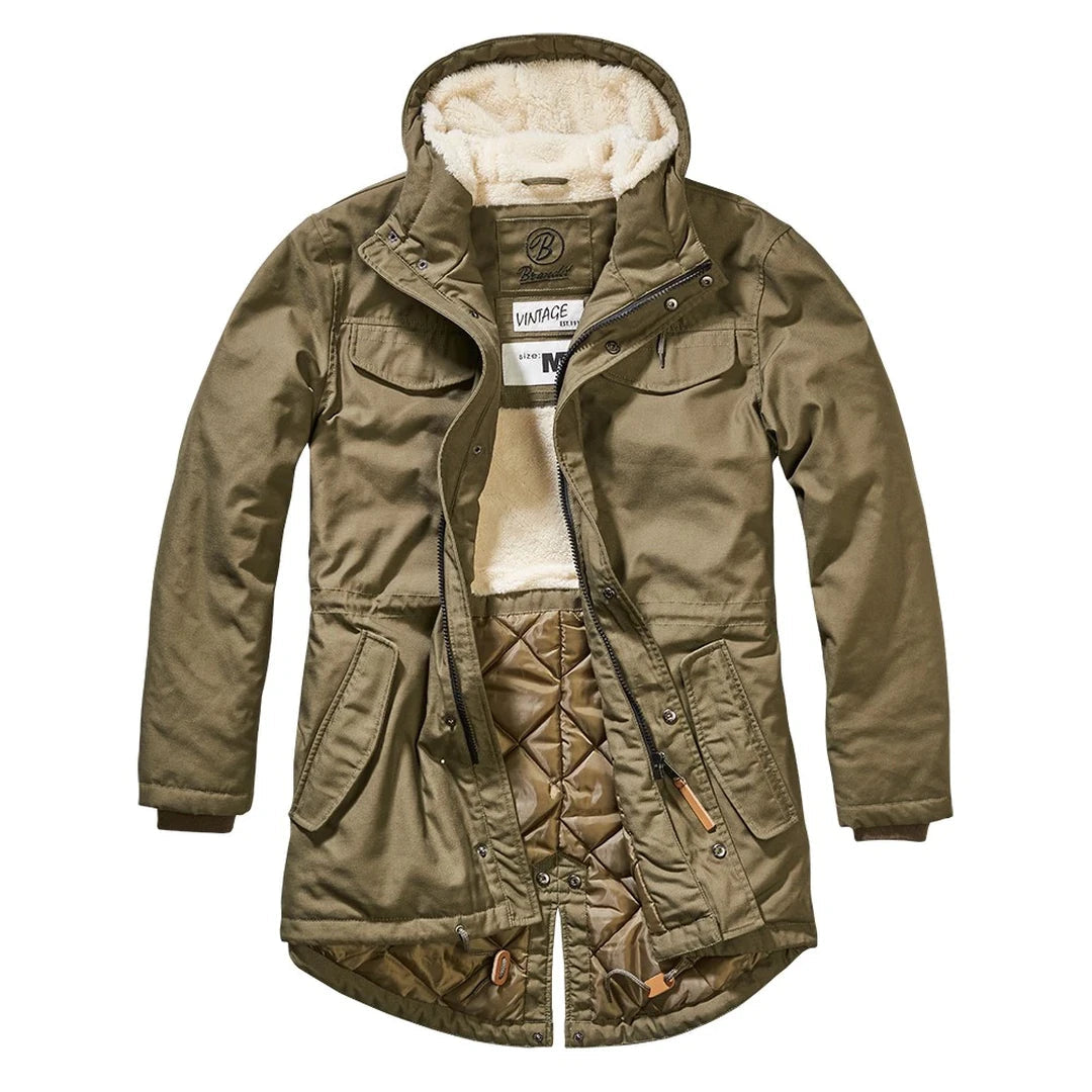 Practical Clothing Brandit Marsh Lake Teddyparka Hooded Winter Jacket