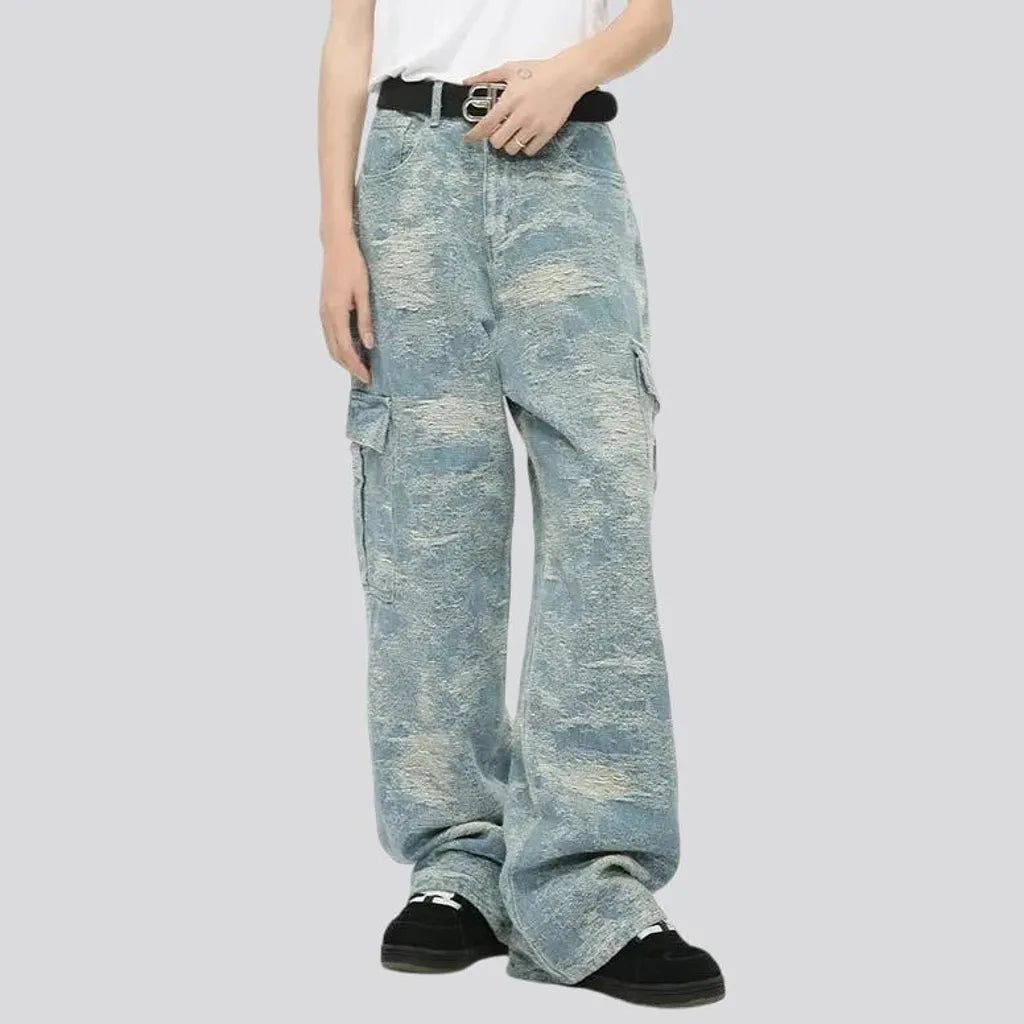 Smart Wear High rise boho cargo men's jeans