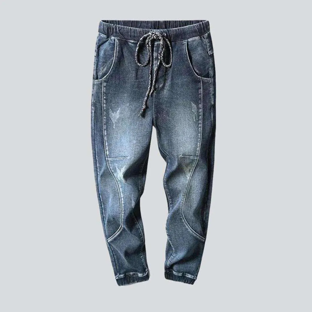 Smart Wear Stonewashed winter men's denim joggers