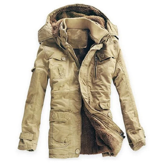 Bold Colors Mens Thick Windbreaker Army Jacket
