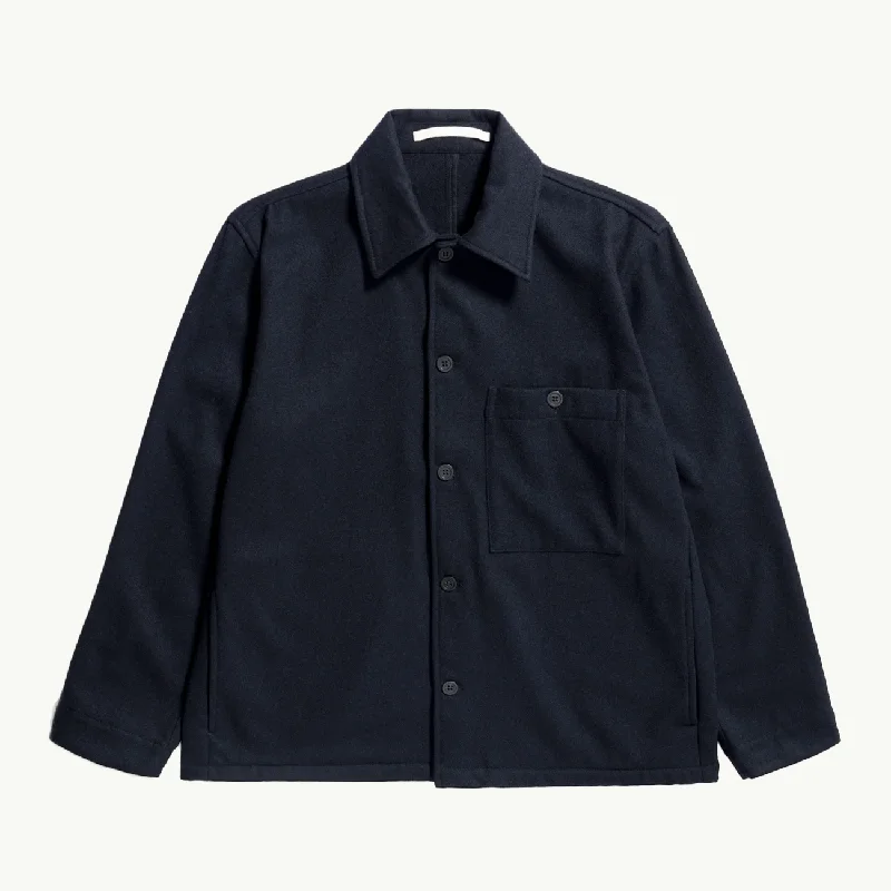 Casual Shirts Folke Wool Overshirt - Dark Navy