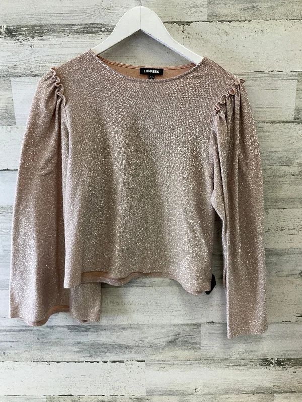 Premium Wardrobe Top Long Sleeve By Express In Pink, Size: S