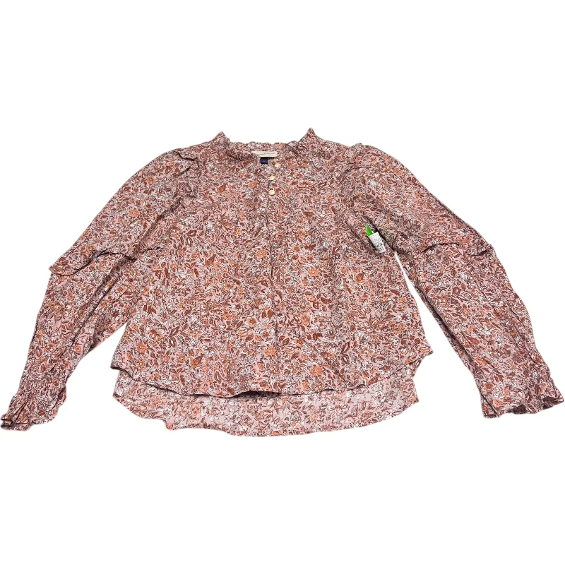 Fashion Tops Top Long Sleeve By Universal Thread In Orange & Pink, Size: S