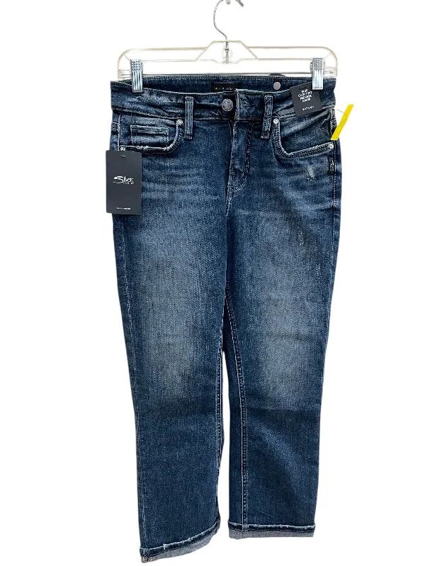 Casual Outerwear Jeans Cropped By Silver In Blue, Size: 4