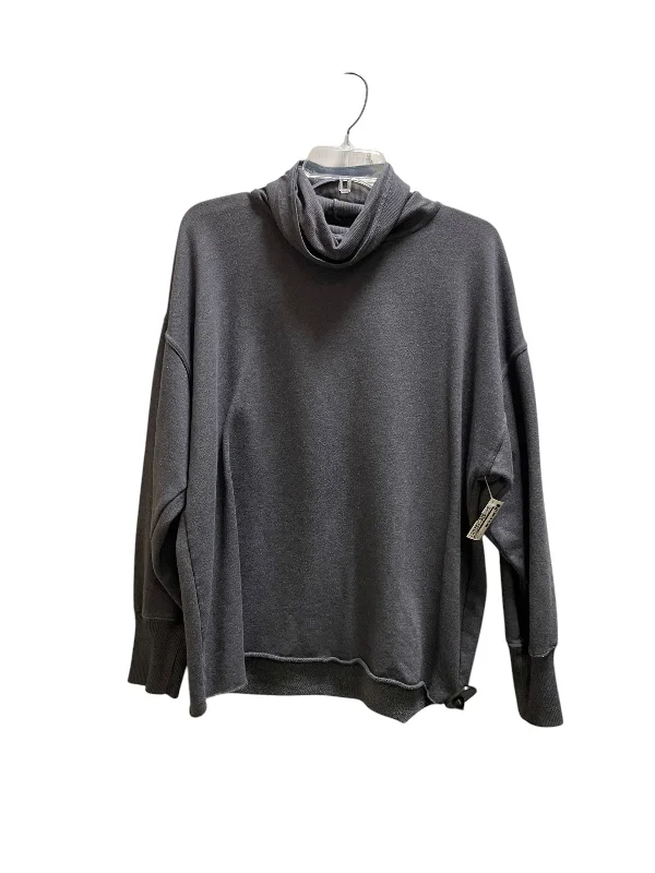 Stylish Jeans Top Long Sleeve By Aerie In Grey, Size: S