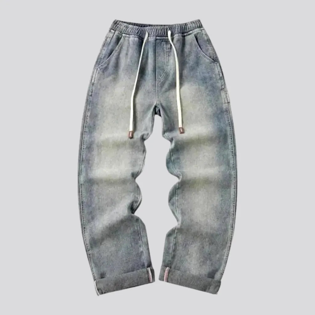 Fashionable Wear Vintage mid-rise baggy men's jean joggers