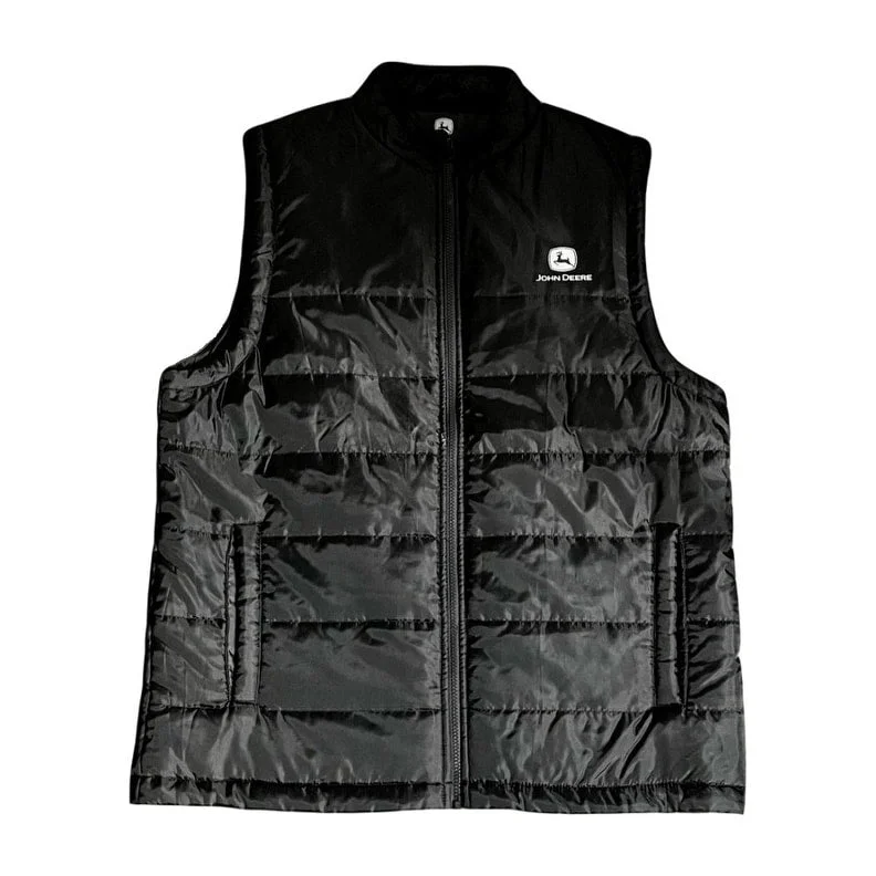Bold Outfits John Deere Western Vest Mens Logo Quilted Zip Olive JM3A-3BC