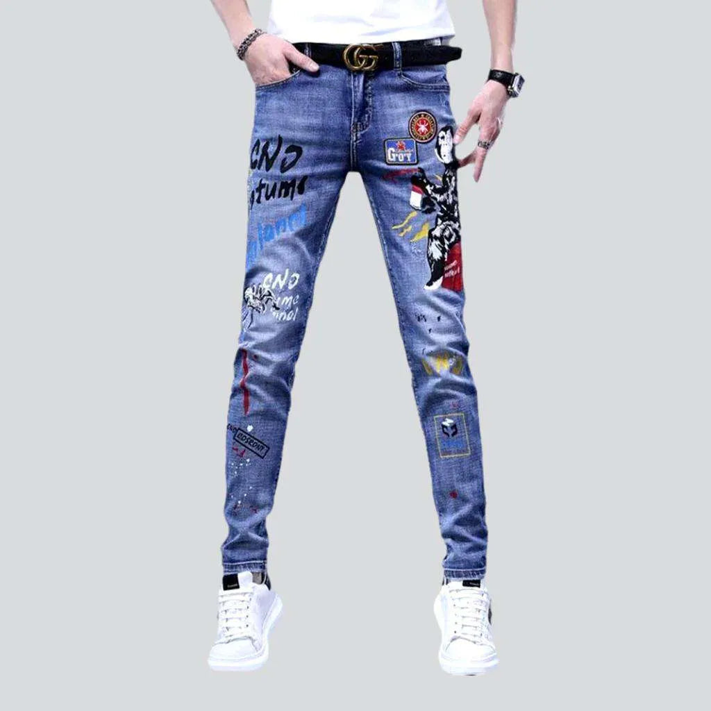 Smart Wear Skinny whiskered jeans
 for men