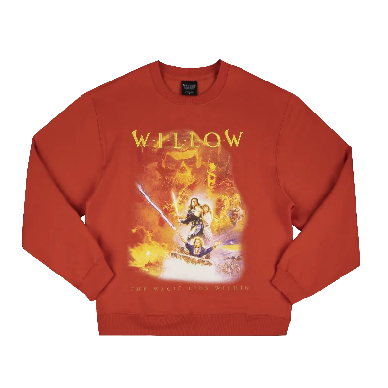 Casual Footwear Willow Vintage Poster Orange Crew Neck Sweatshirt
