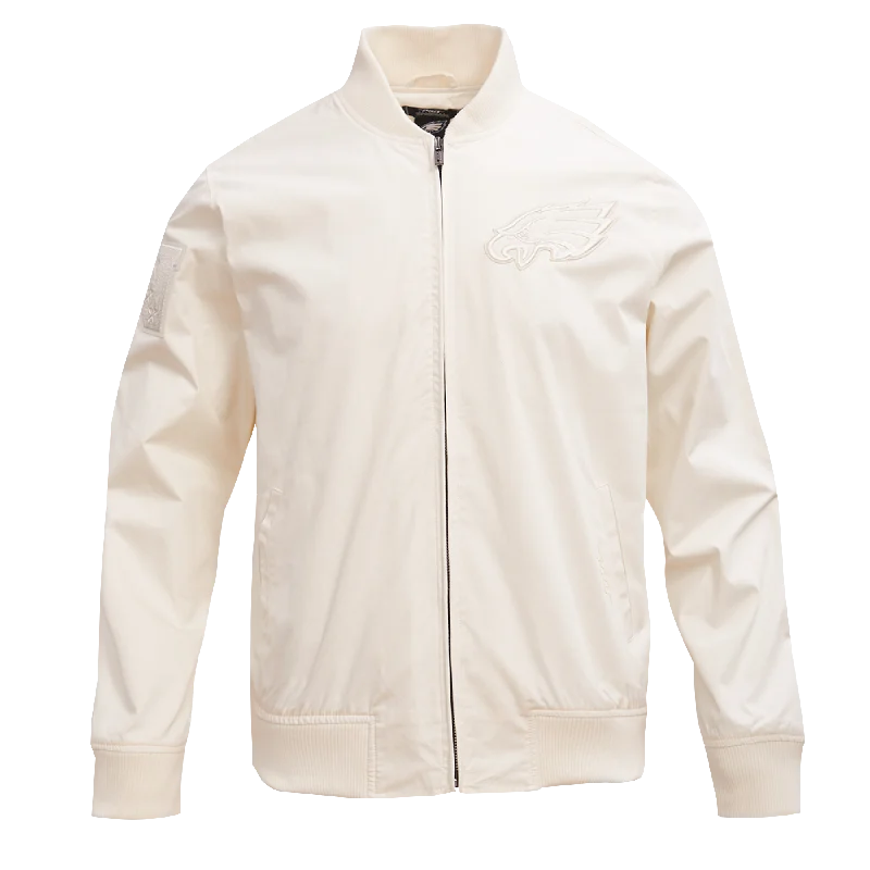 Sporty Designs NFL PHILADELPHIA EAGLES NEUTRAL MEN'S TWILL JACKET (EGGSHELL)