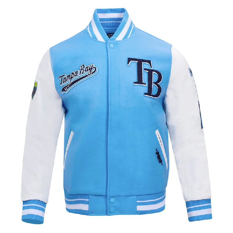 Trendy Tees MLB TAMPA BAY RAYS SCRIPT TAIL MEN'S RIB WOOL VARSITY (UNIVERSITY BLUE/WHITE) Trendy Tees MLB TAMPA BAY RAYS SCRIPT TAIL MEN'S RIB WOOL VARSITY (UNIVERSITY BLUE/WHITE)