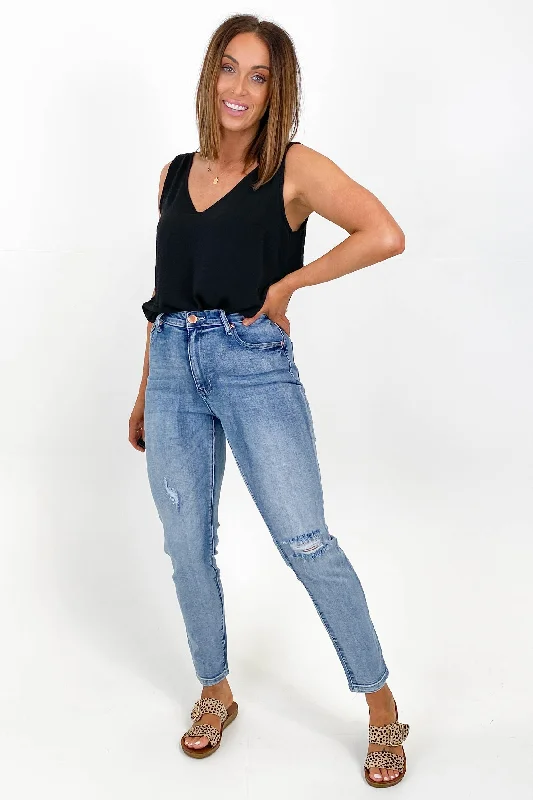 Trendy Pants Wakee Mollie Ripped Jean Light Blue