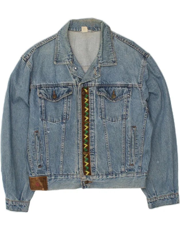 Smart Tops WAMPUM Mens Denim Jacket UK 38 Medium Blue Cotton