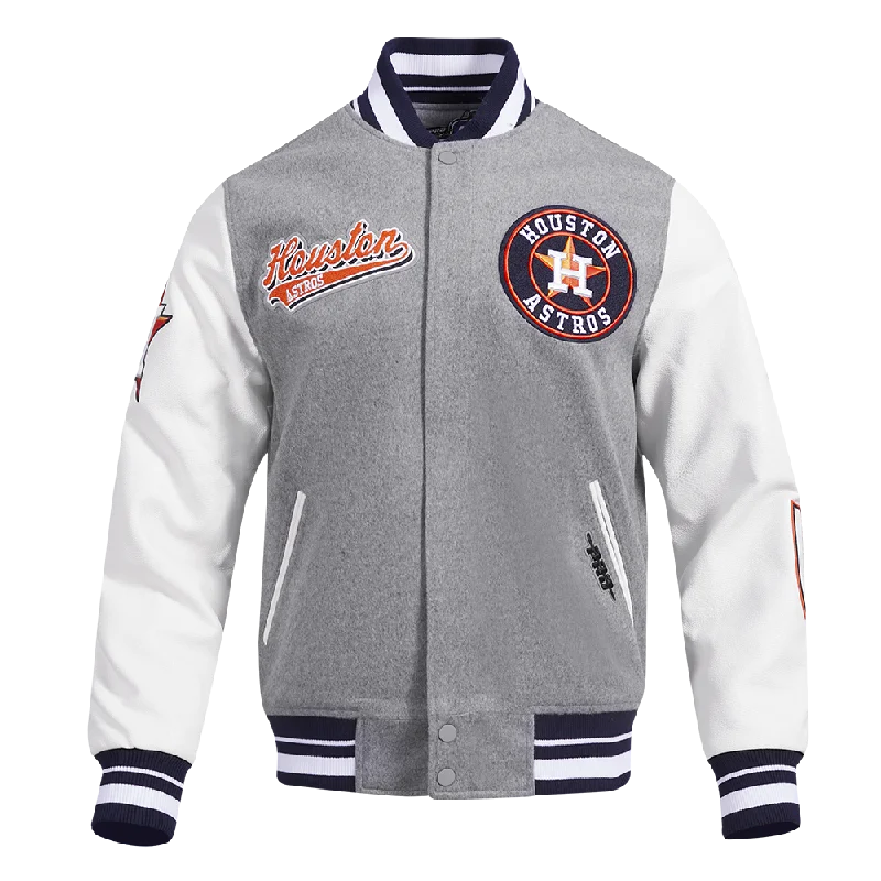 All-Weather Outfits MLB HOUSTON ASTROS SCRIPT TAIL MEN'S RIB WOOL VARSITY (HEATHER GREY/WHITE/MIDNIGHT NAVY) All-Weather Outfits MLB HOUSTON ASTROS SCRIPT TAIL MEN'S RIB WOOL VARSITY (HEATHER GREY/WHITE/MIDNIGHT NAVY)