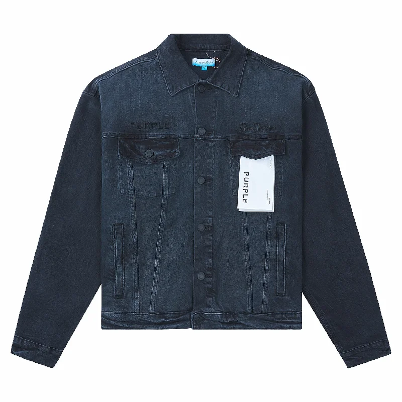 Sporty Jackets Purple X Blue Sky Denim Jacket | Orange