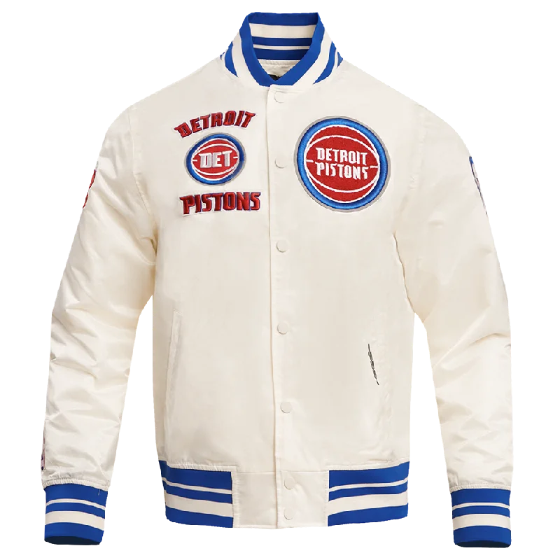 Trendy Pants NBA DETROIT PISTONS RETRO CLASSIC MEN'S RIB SATIN JACKET (EGGSHELL/ ROYAL BLUE) Trendy Pants NBA DETROIT PISTONS RETRO CLASSIC MEN'S RIB SATIN JACKET (EGGSHELL/ ROYAL BLUE)