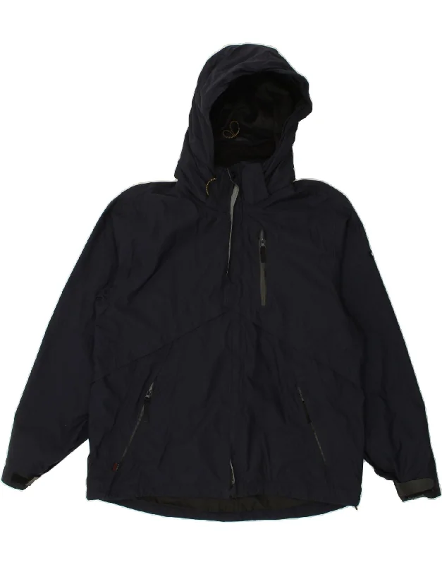 Casual Shirts CATERPILLAR Mens Hooded Rain Jacket UK 40 Large Navy Blue Nylon