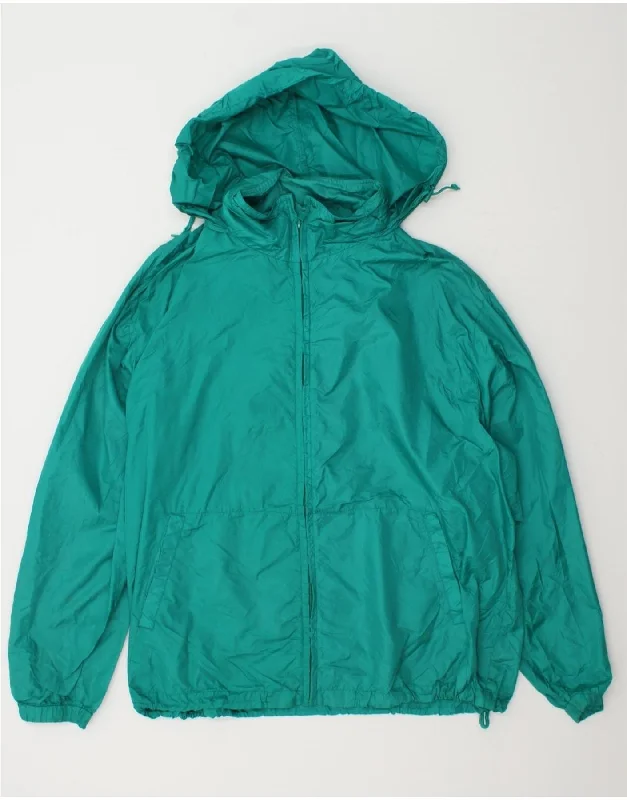Winter Jackets EDDIE BAUER Mens Hooded Rain Jacket UK 40 Large Green Nylon