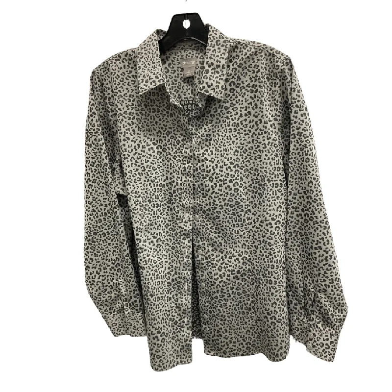 Office Outfits Top Long Sleeve By Chicos In Animal Print, Size: L