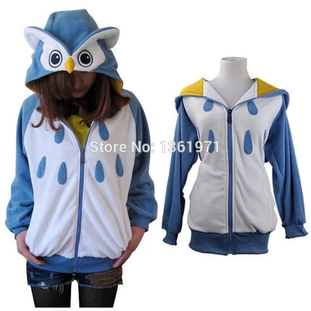 Trendy Shoes Blue Owl Animal Theme Hoodie